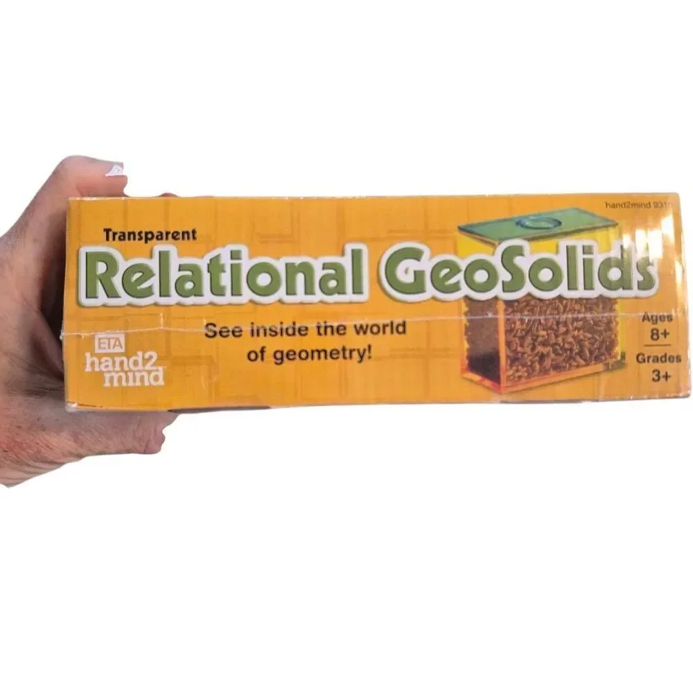 Hand2mind Transparent Relational GeoSolids (14-Piece Geometry Set) NEW